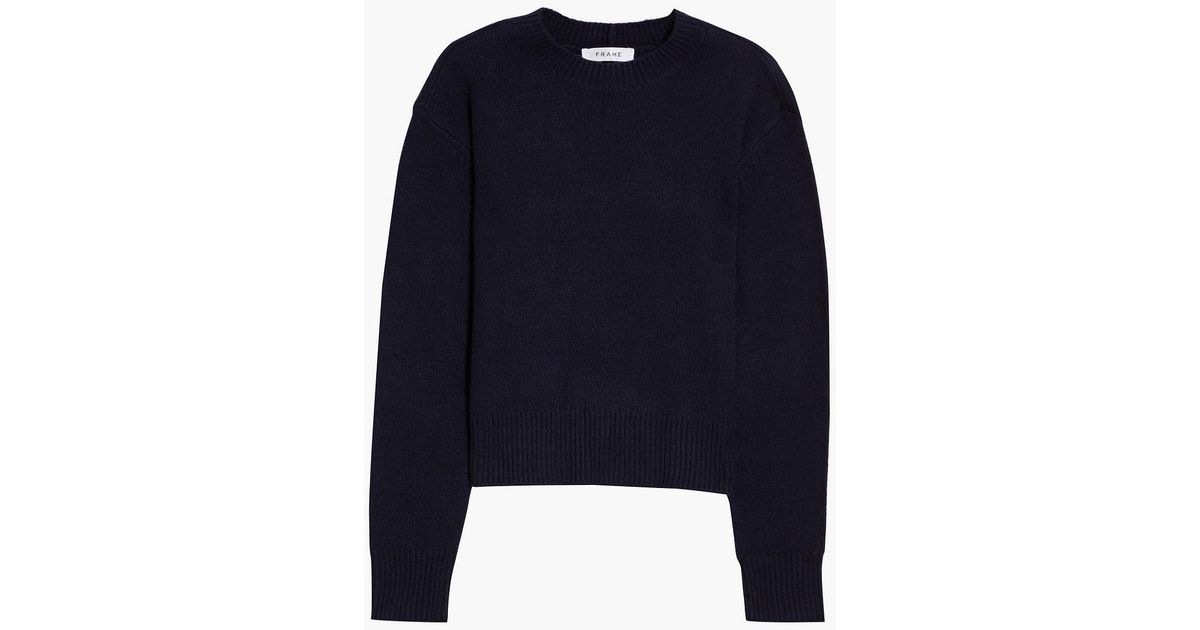 FRAME Clean Cashmere Sweater in Blue | Lyst