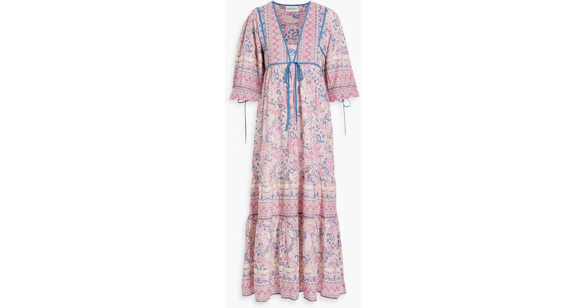 Antik Batik Helen Paisley-print Cotton-voile Maxi Dress in Pink | Lyst