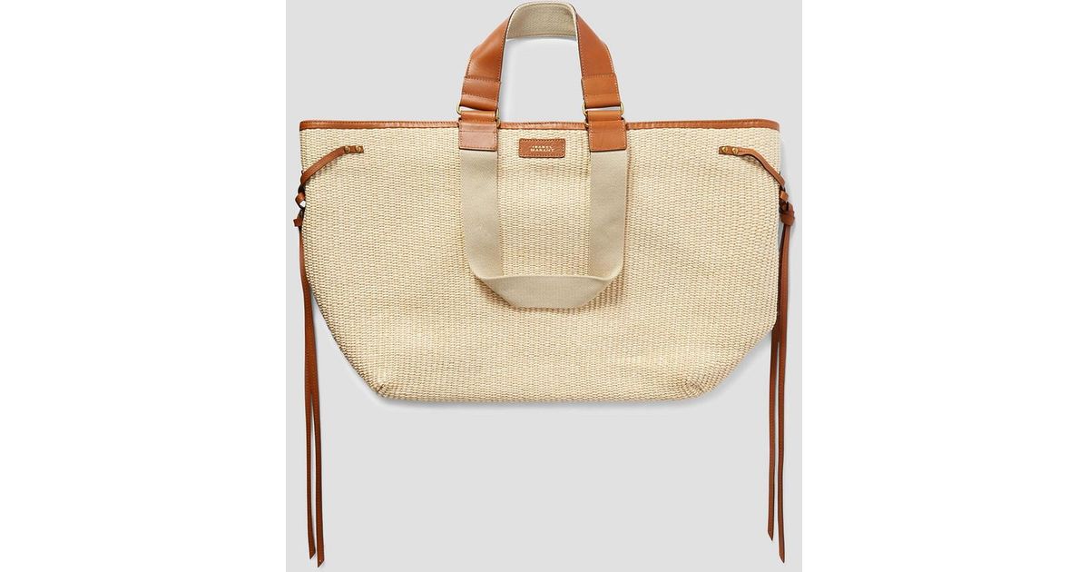ボストンバッグ Isabel Marant Raffia Wardy Travel Bag Isabel Marant Wardy Leather-Trimmed Raffia Tote in Natural