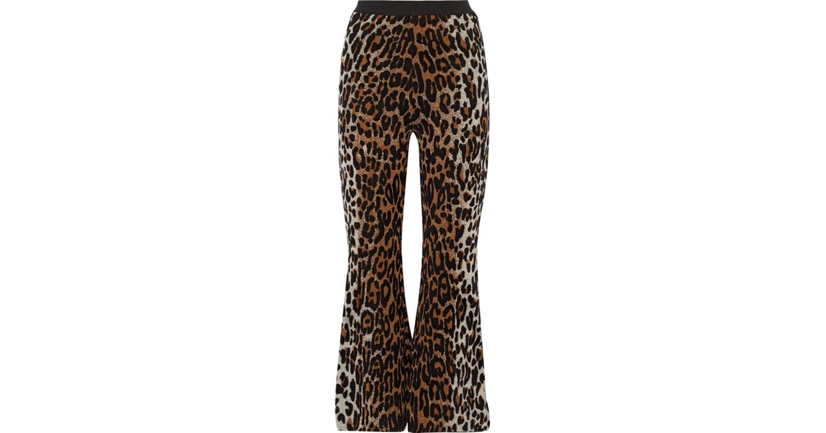 leopard bootcut pants