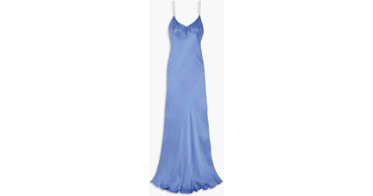 Faithfull the Brand Santiana Open-back Lenzing Ecovero-satin Maxi Dress in  Blue | Lyst UK