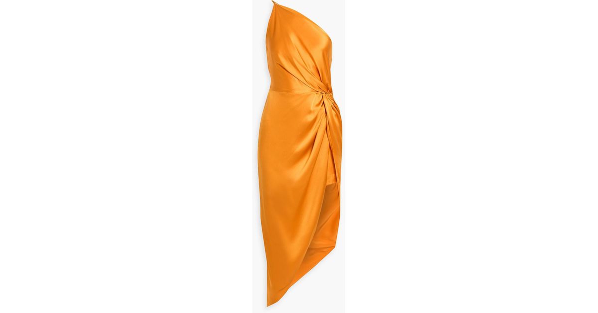 michelle mason one-shoulder draped silk dress Michelle Mason One-shoulder silk-satin gown - Women - Mint Dresses