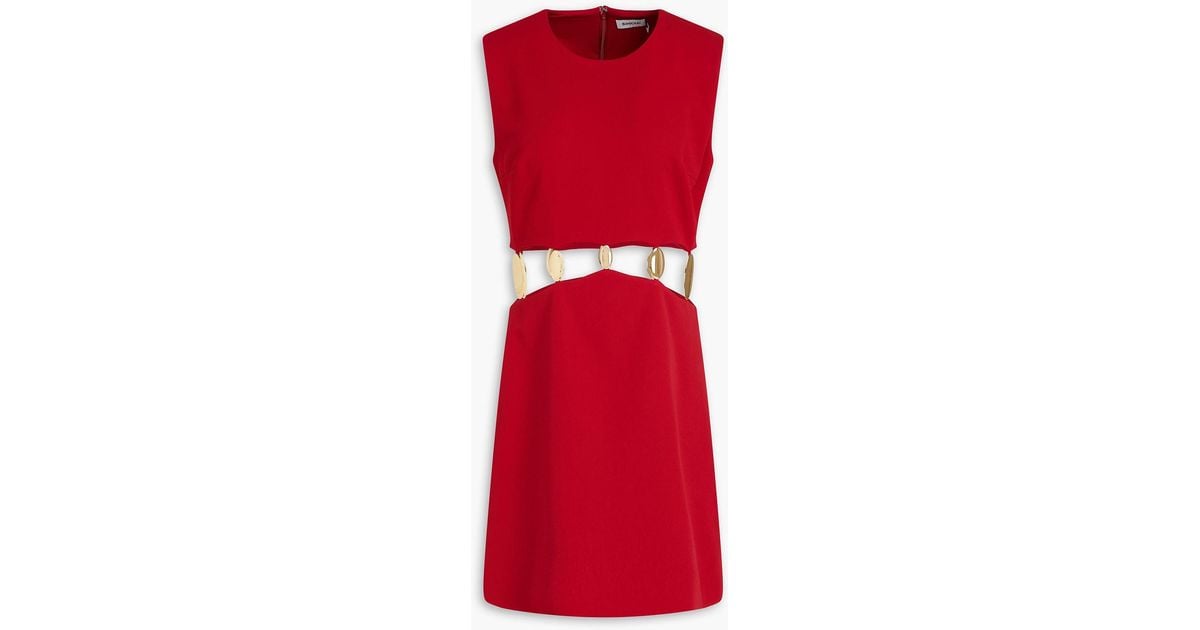 Jonathan simkhai crepe combo mini ruffle dress hotsell