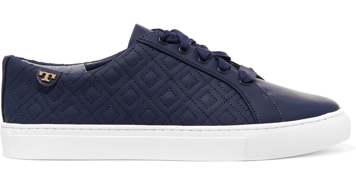 tory burch marion quilted lace up sneakers