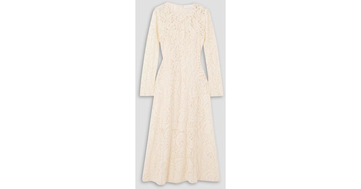Zimmermann Devi Cotton-blend Guipure Lace Midi Dress in Natural | Lyst  Canada
