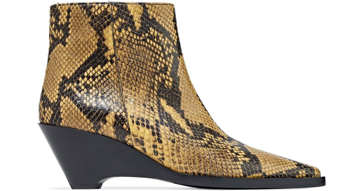 acne snakeskin boots