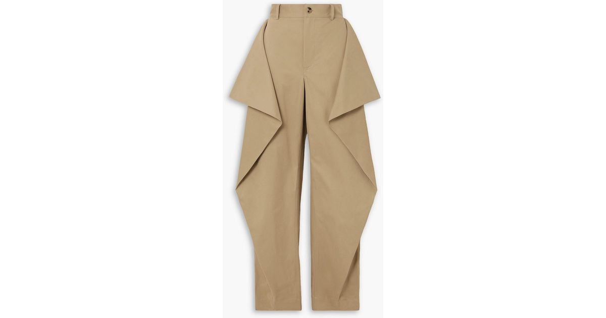 JW Anderson Kite Draped Cotton-blend Twill Tapered Pants in