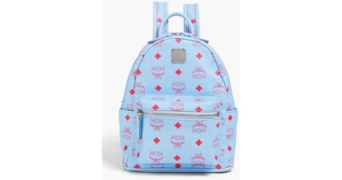 Baby blue mcm backpack hotsell