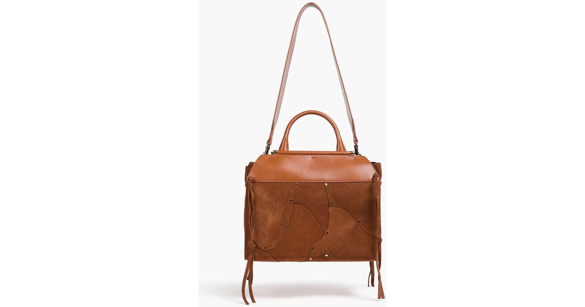 【CHLOE】 Steph レザー&スエード トートバッグ スタッズ付き CHLOE Steph レザー&スエード トートバッグ スタッズ付き (Chloe