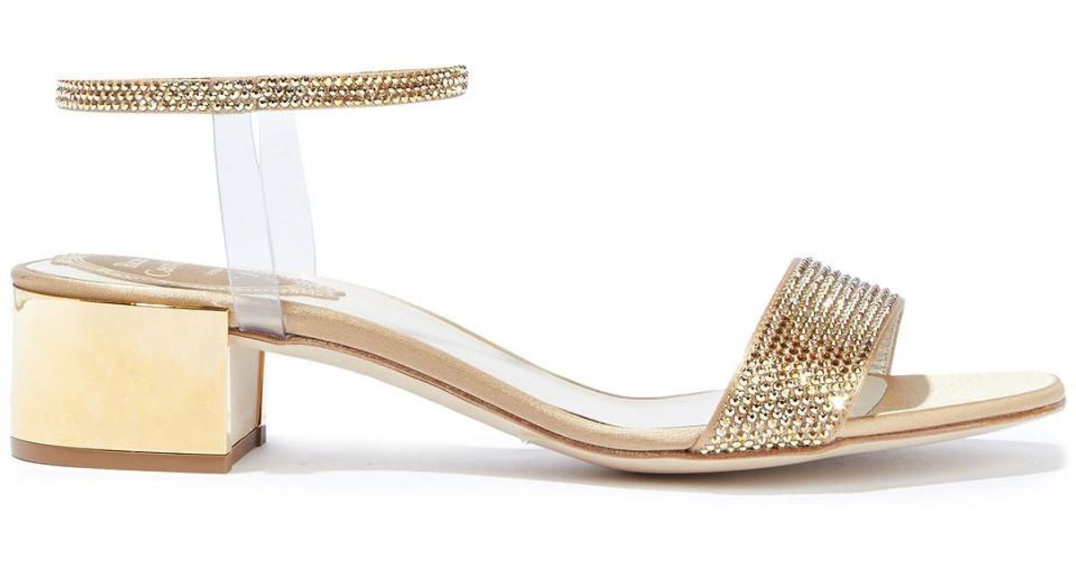 rene caovilla caterina embellished satin sandals