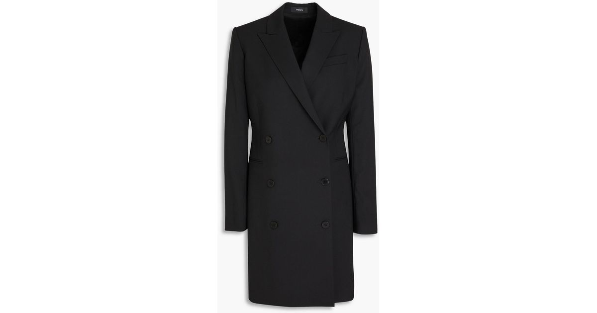 Theory Black Double Breasted Belted Blazer Dress - selling 4