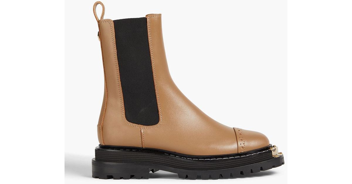 Sandro Liam Embellished Leather Chelsea Boots in Brown Lyst Canada
