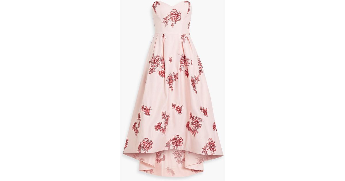 Printed Duchess Satin Maxi Dress