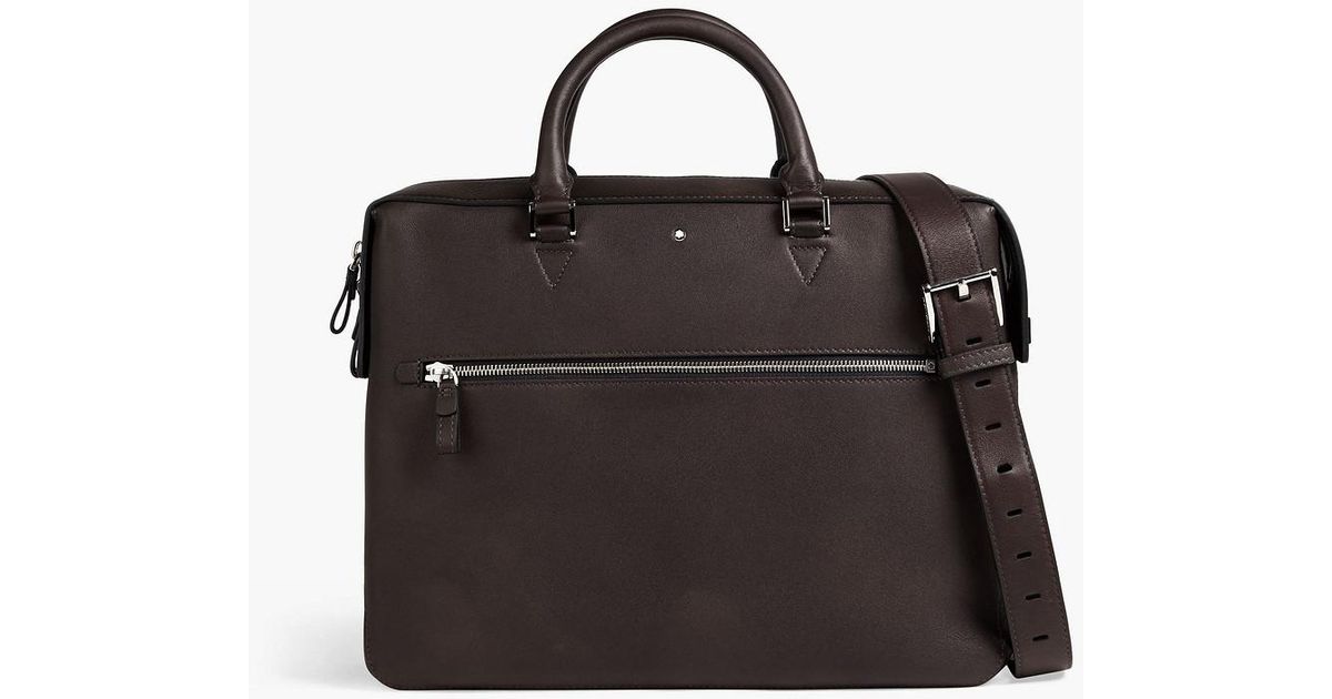 Montblanc Pebbledleather Laptop Bag in Dark Brown (Brown) for Men Lyst