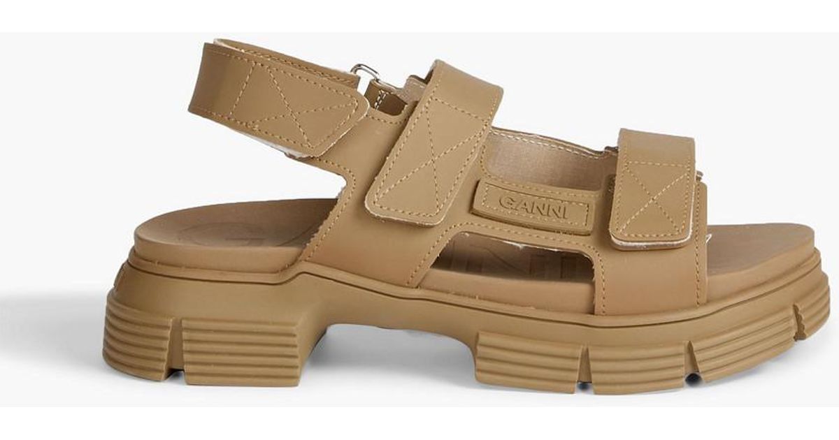 Ganni Rubber Platform Sandals in Natural Lyst Australia