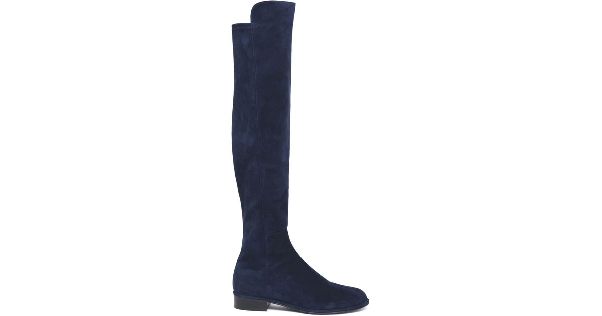 stuart weitzman navy blue boots
