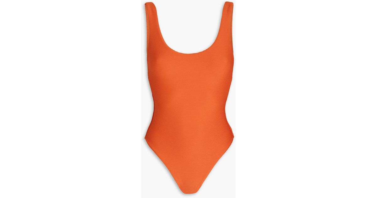 Seafolly Ribbed Swimsuit in Orange | Lyst