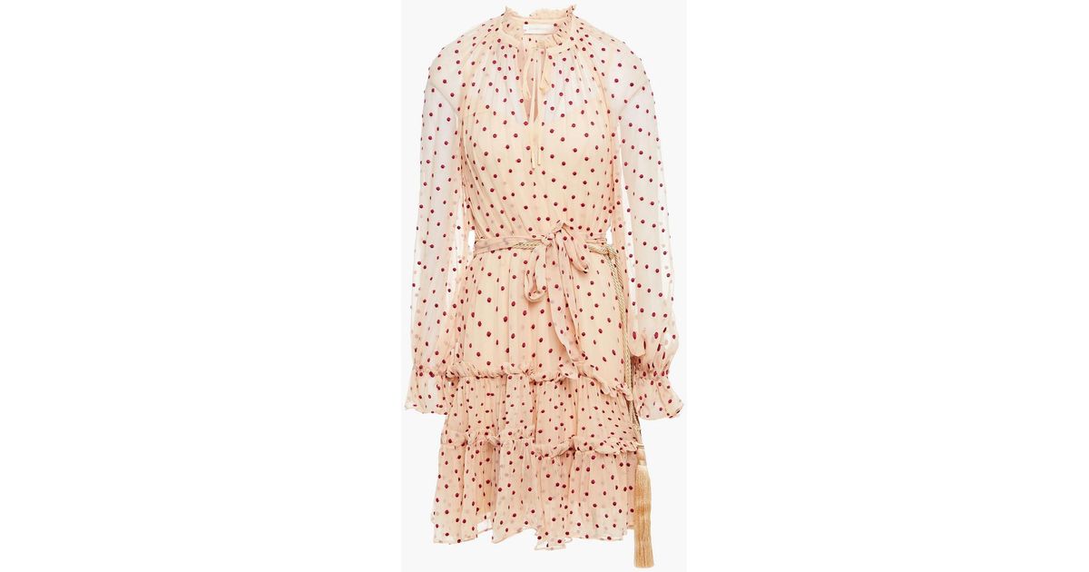 Zimmermann Belted Ruffled Polka-dot 