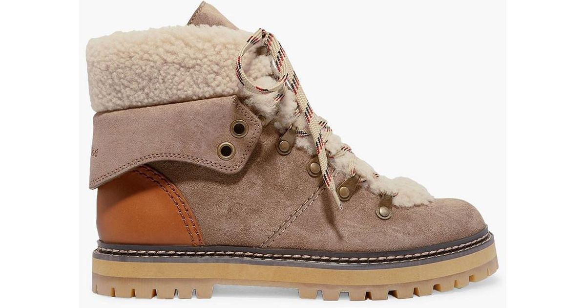 See by chloe shearling boots sale