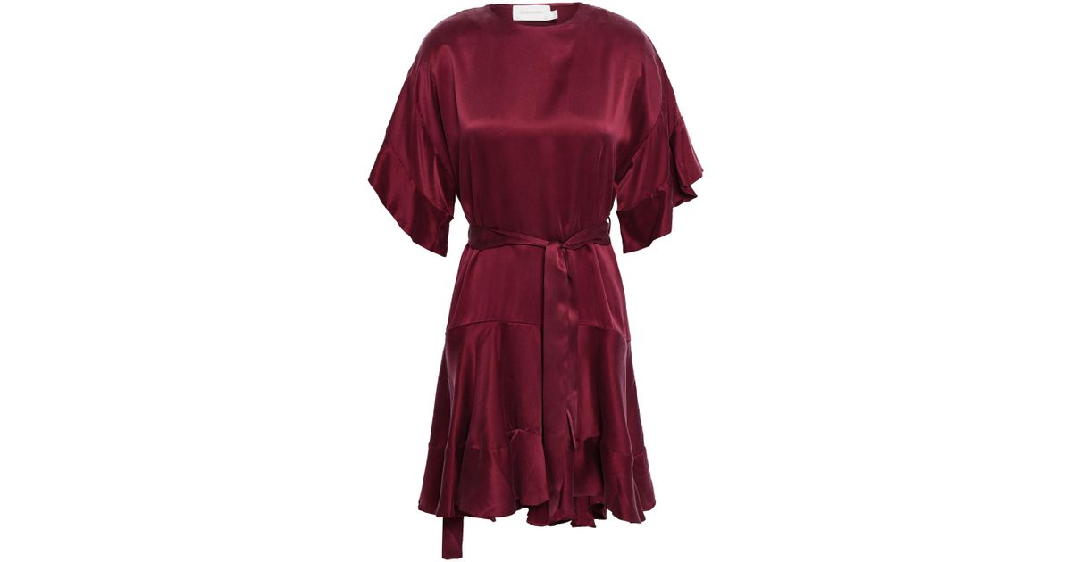 zimmermann silk wrap dress burgundy Xscape Plus Size Velvet Notch-Neck Off-The-Shoulder Gown - Burgundy main image 0