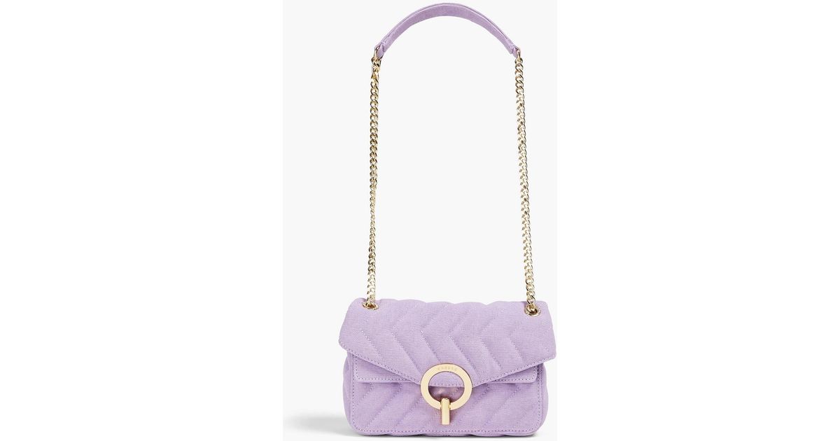 Sandro Yza Quilted Canvas Shoulder Bag in White Lyst UK
