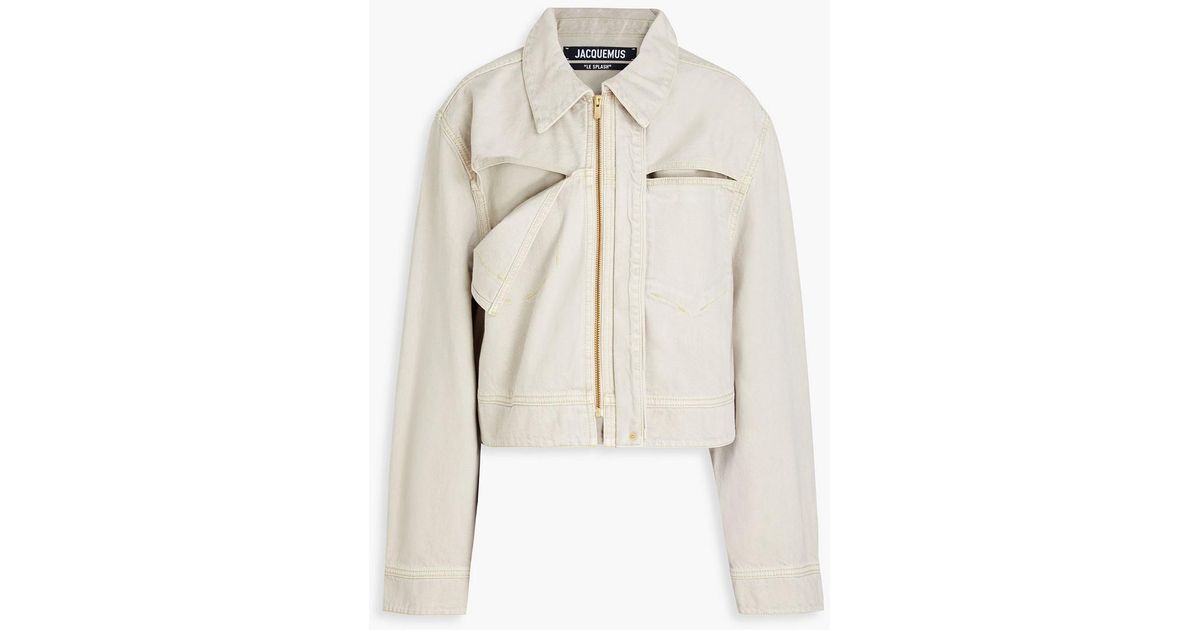 最旬ダウン jacquemus-Gray-Cutout-Denim- ジャケット・アウター