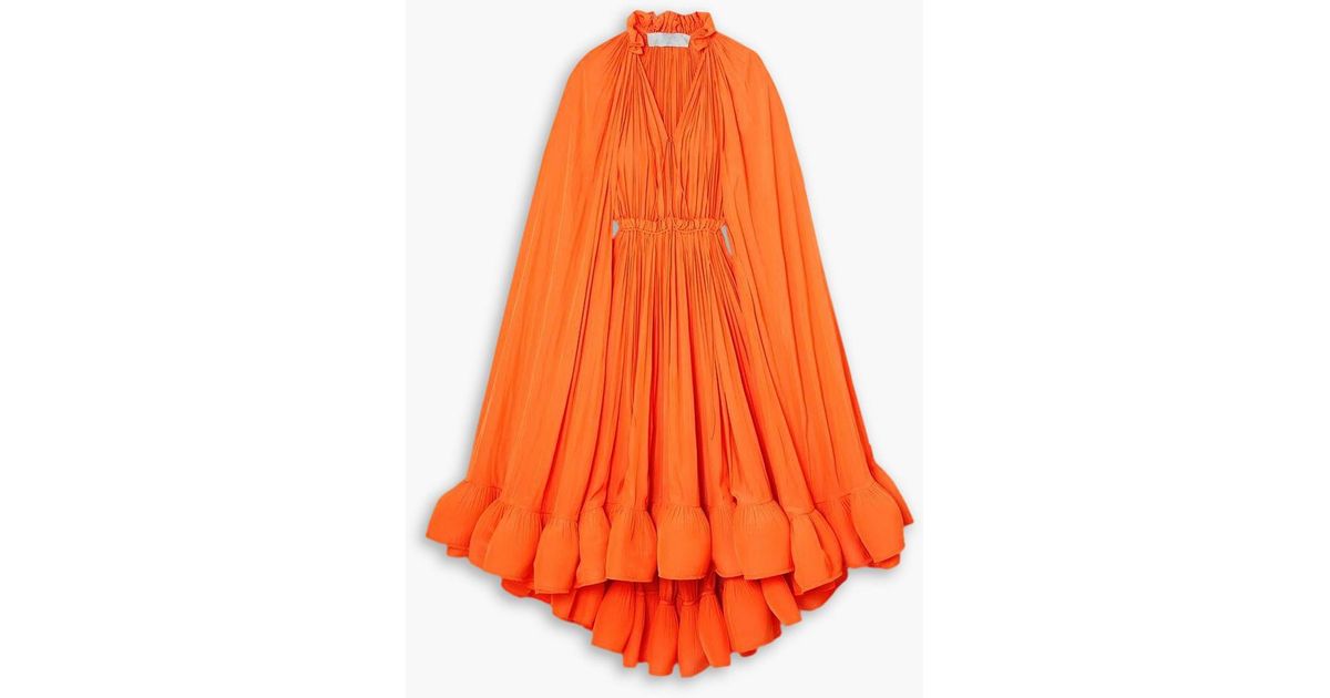 lanvin orange dress Lanvin: Back Cape Maxi This Lanvin maxi dress features a round neck LANVIN 2013 Runway Orange Dress