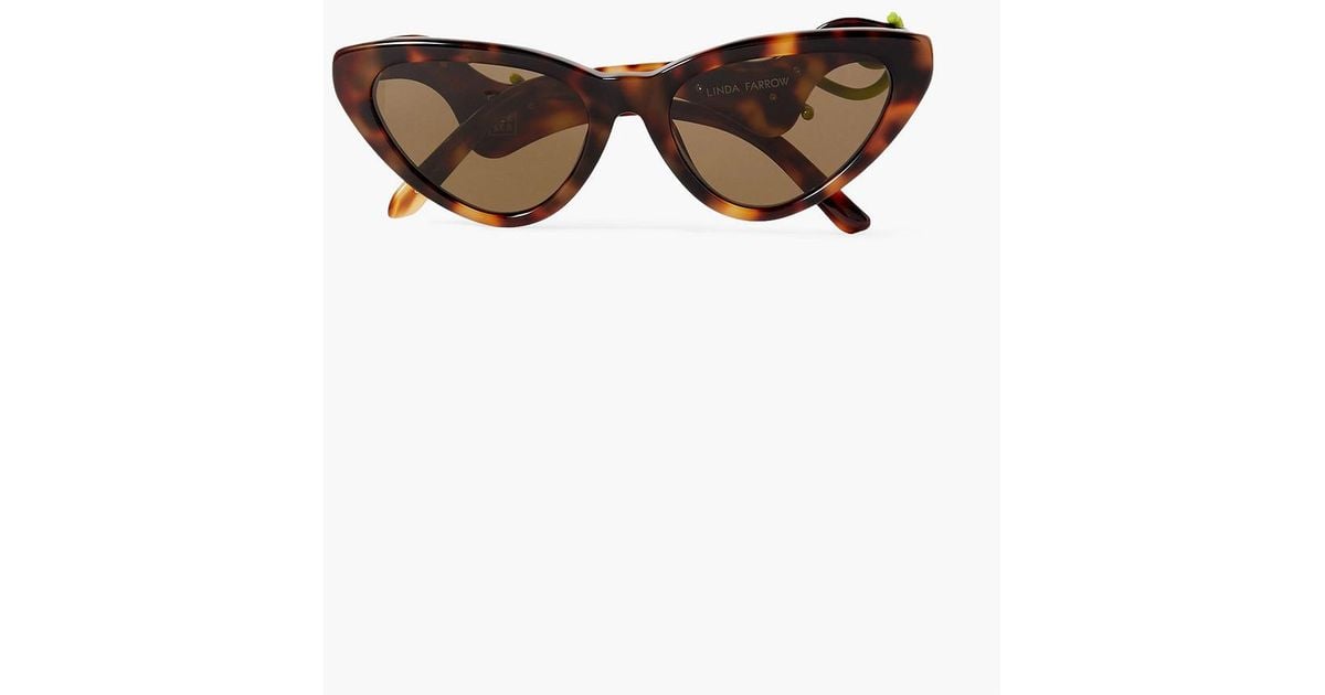 Linda Farrow Bea Bongiasca Cat-Eye Tortoiseshell Acetate