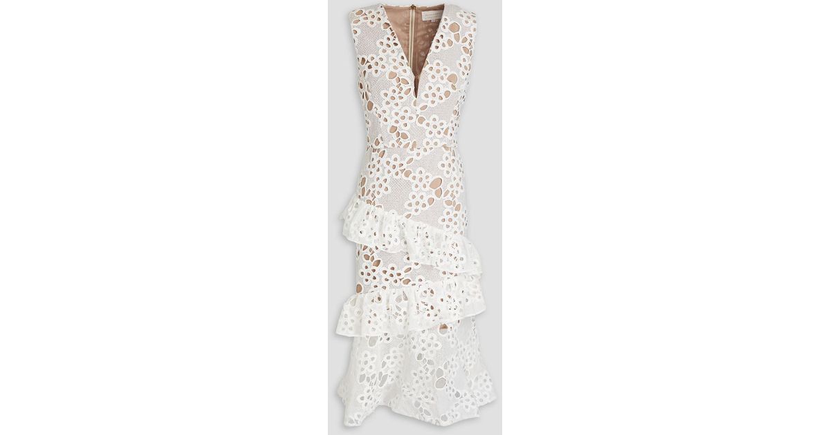 Bronx and banco top white lace dress