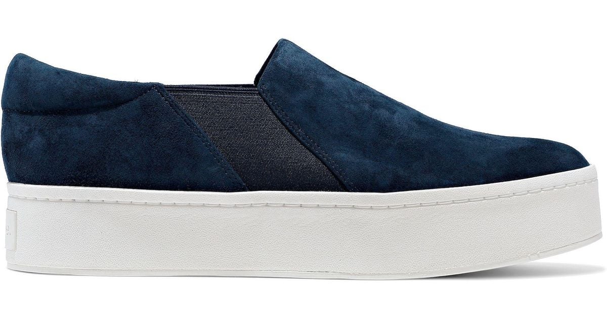 Vince Warren Suede Platform Slip-on Sneakers Navy in Blue | Lyst UK