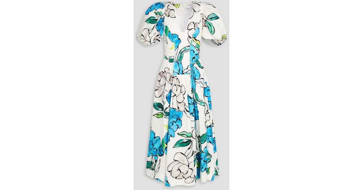 aje blue and white floral dress Behold Maxi Dress | Blue Hydrangea