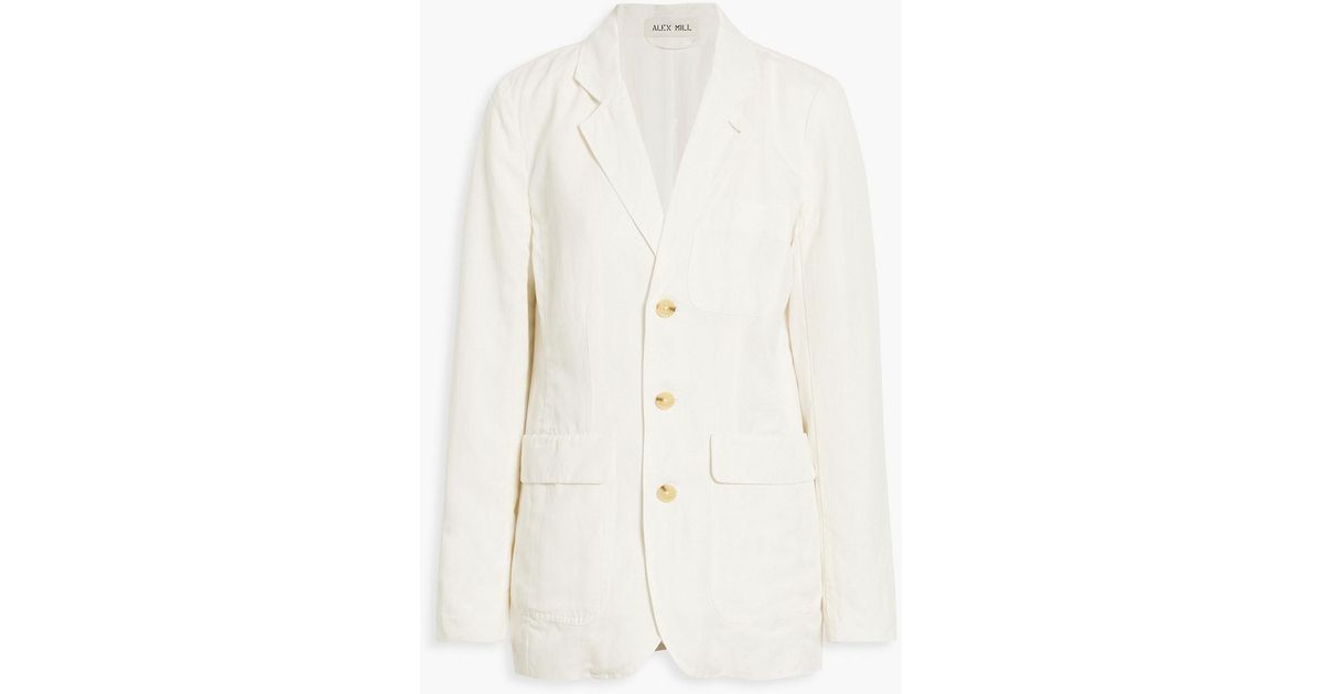 Alex Mill Linen, And Cotton-blend Twill Blazer in White | Lyst