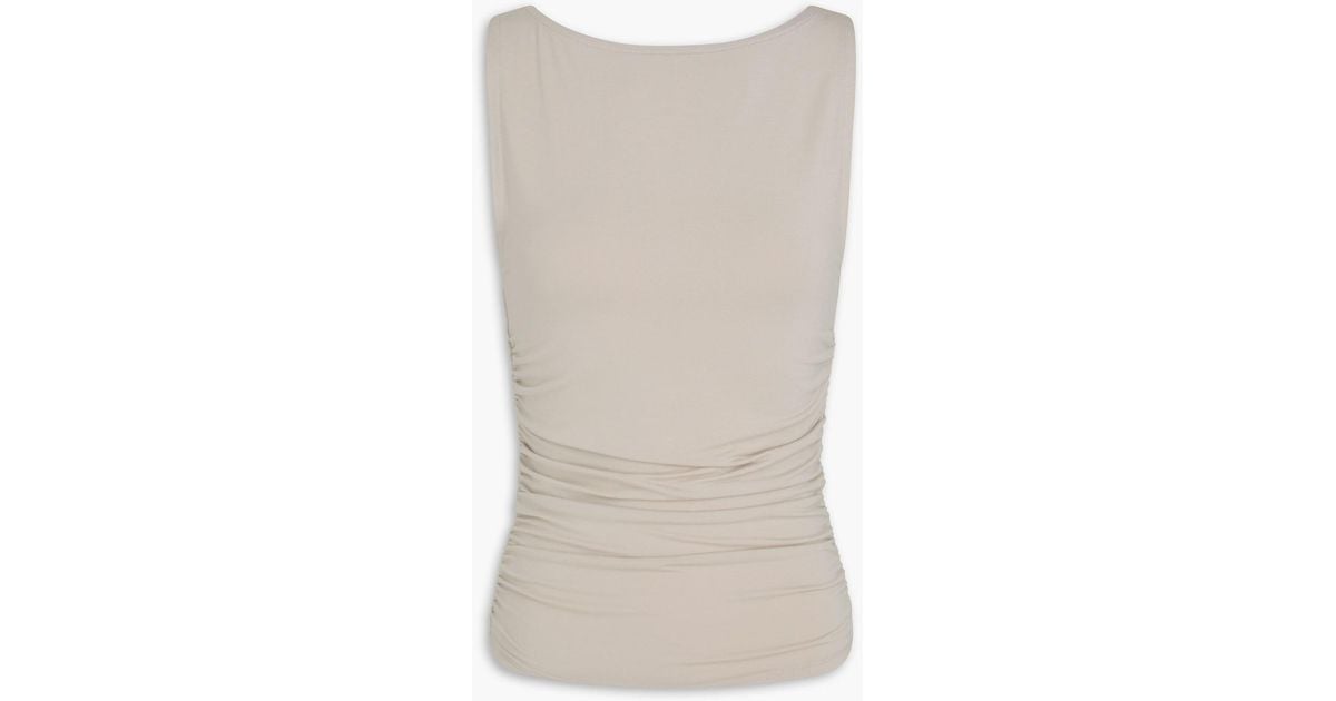 Rag & Bone Luca Ruched Modal-Blend Jersey Tank in Natural | Lyst UK