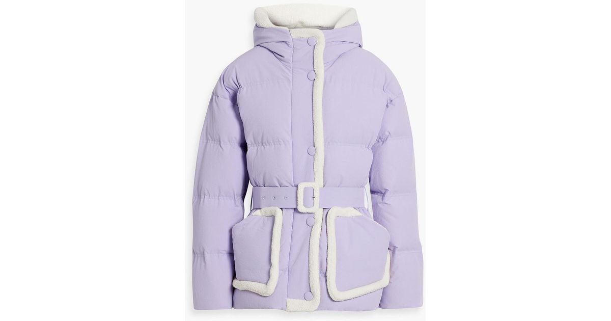 Ienki Ienki Michlin Belted Quilted Textured-shell Hooded