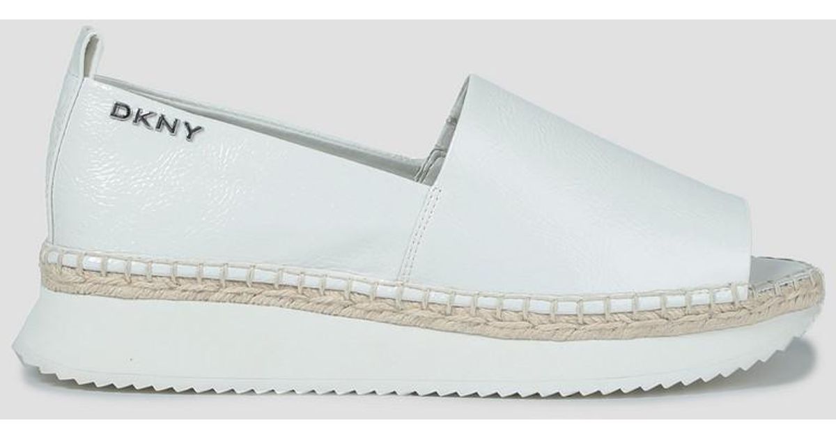 DKNY Faux Textured-leather Espadrilles in White | Lyst UK