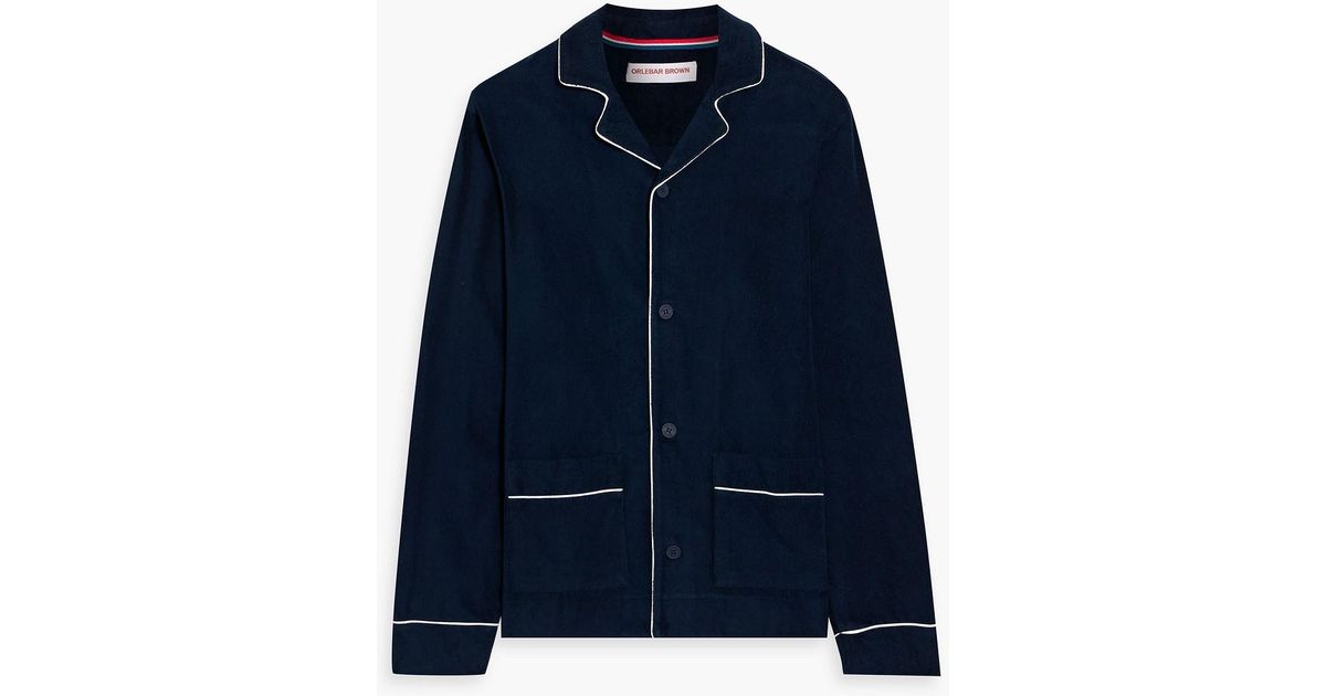 Orlebar Brown Gowder Cotton-terry Shirt in Blue for Men | Lyst UK