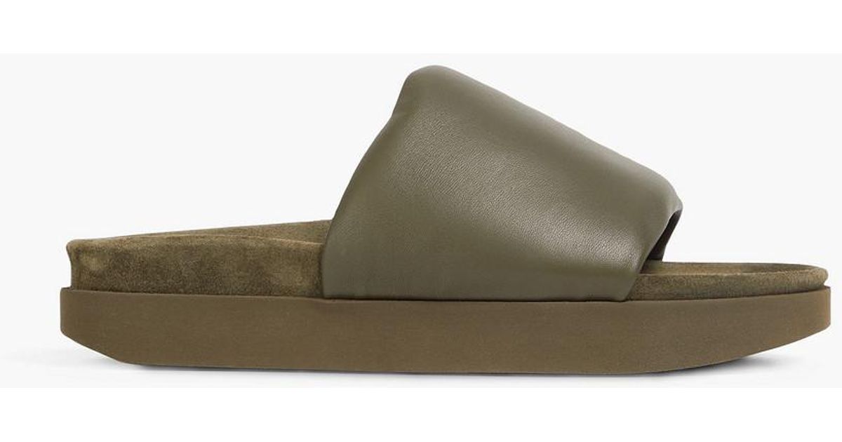 Zimmermann Padded Leather Slides in Green