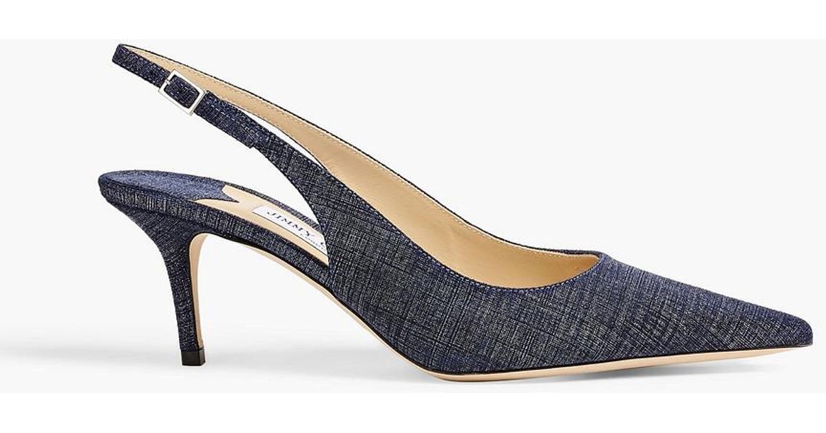 Jimmy Choo Harper 65 Denim Slingback Pumps in Blue Lyst
