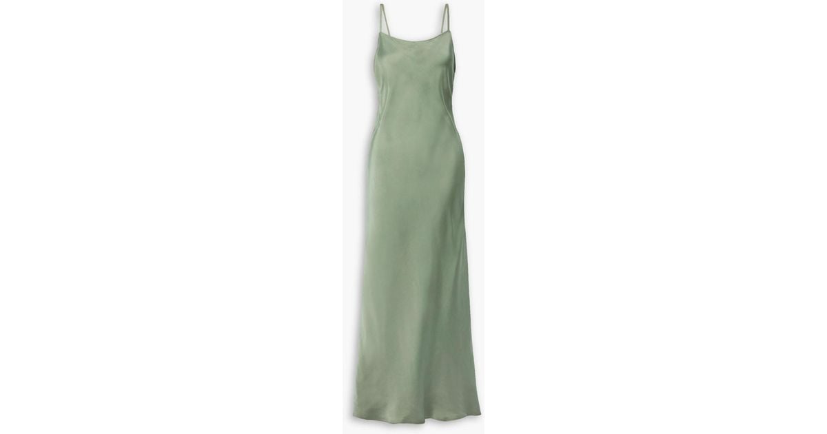 anine bing green dress ANINE BING Noemi Dress in Green/White Mini Stripe