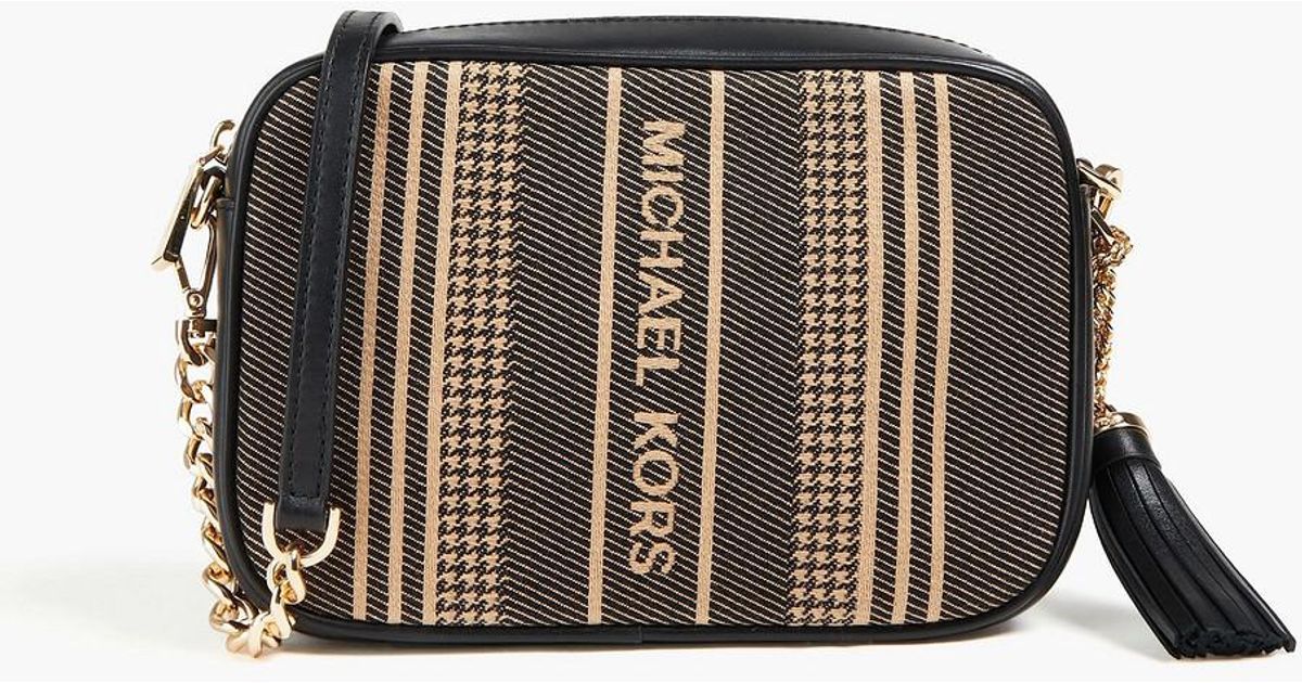 MICHAEL Michael Kors Houndstooth Faux Leather And Cotton Jacquard