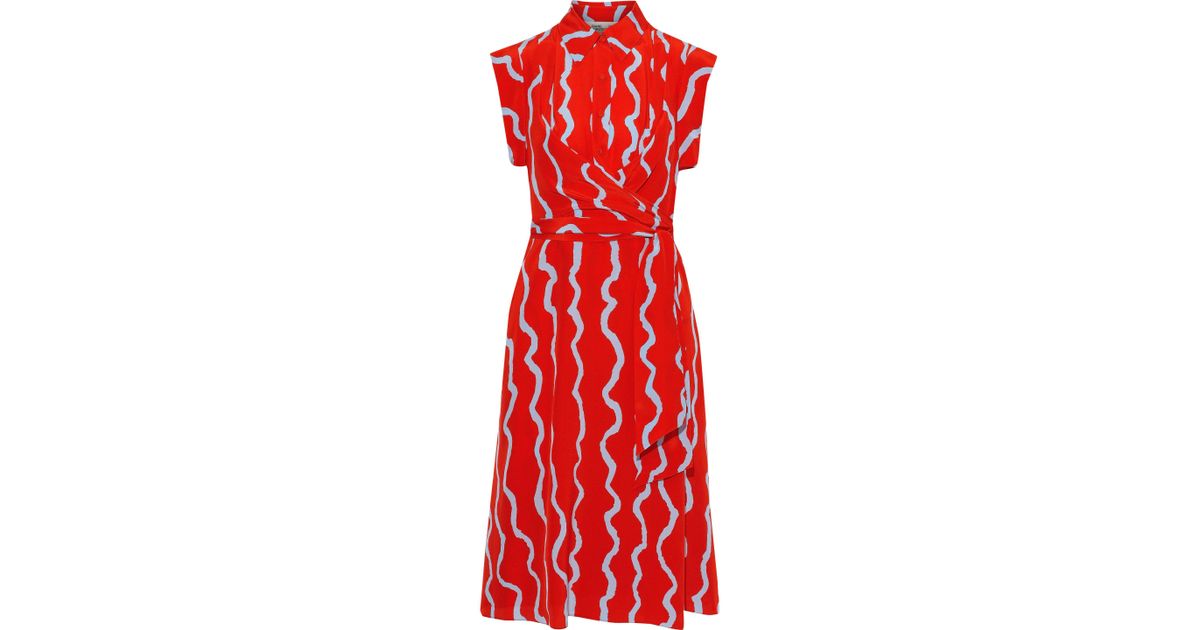 von front tie silk dress