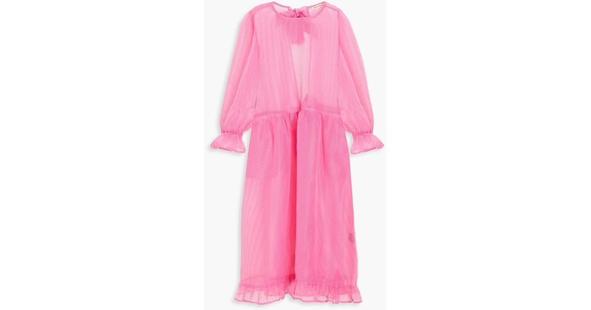 Stella Nova Open-back Bow-embellished Organza Dress in Pink | Lyst UK