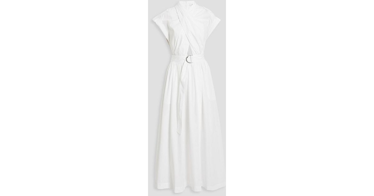10 Crosby Derek Lam Celeste Wrap-effect Cutout Cotton-poplin Maxi Dress ...