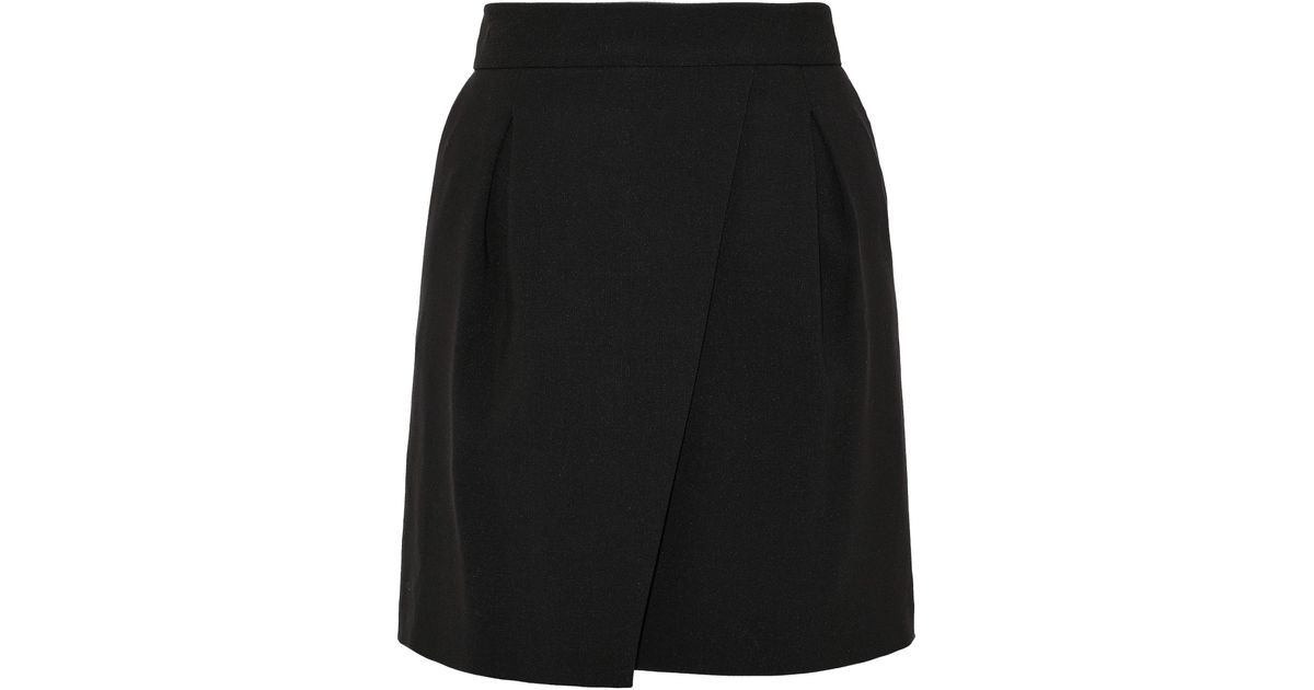 Halston Synthetic Pleated Crepe Mini Skirt Black - Lyst