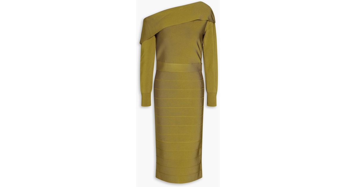 Herve leger green bandage hot sale dress
