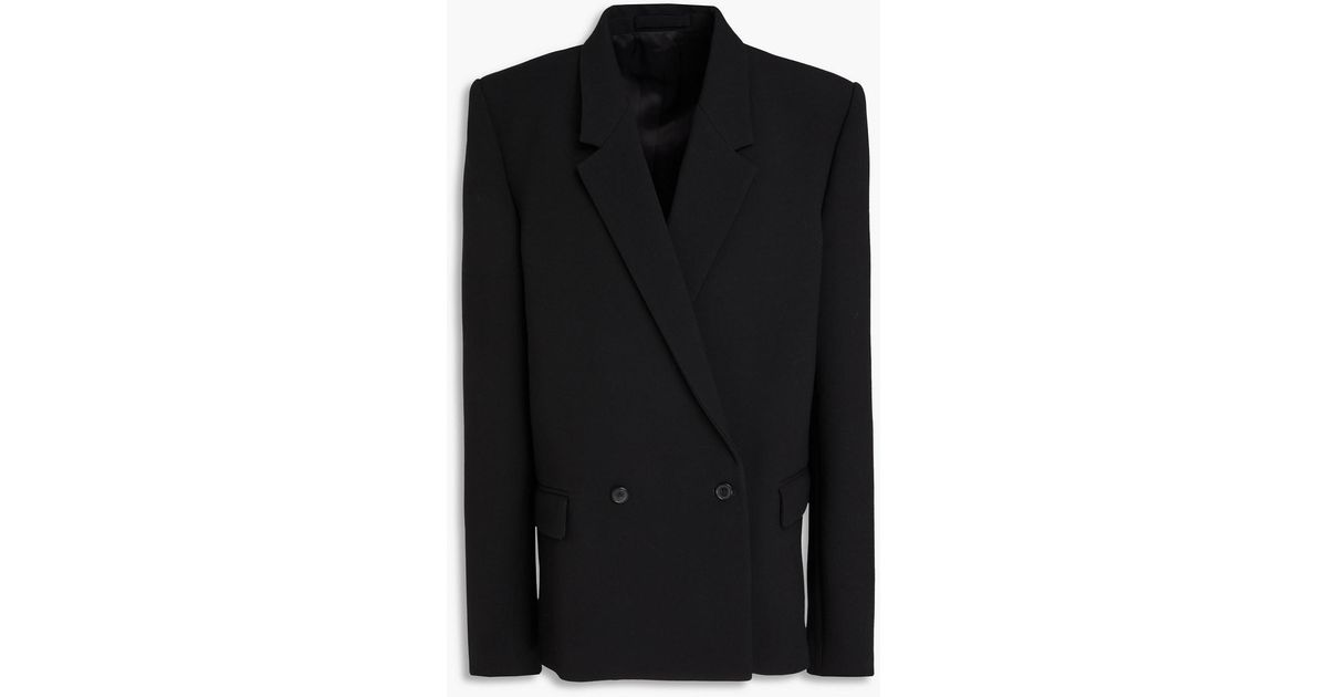 Wardrobe NYC Double Breasted Wool Felt Blazer in Black Lyst UK