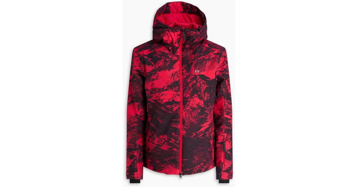 J.Lindeberg Ace Printed Ski Jacket in Red for Men | Lyst Canada