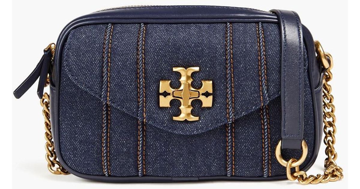 Tory Burch Kira Appliqu D Denim Camera Bag In Blue Lyst Uk