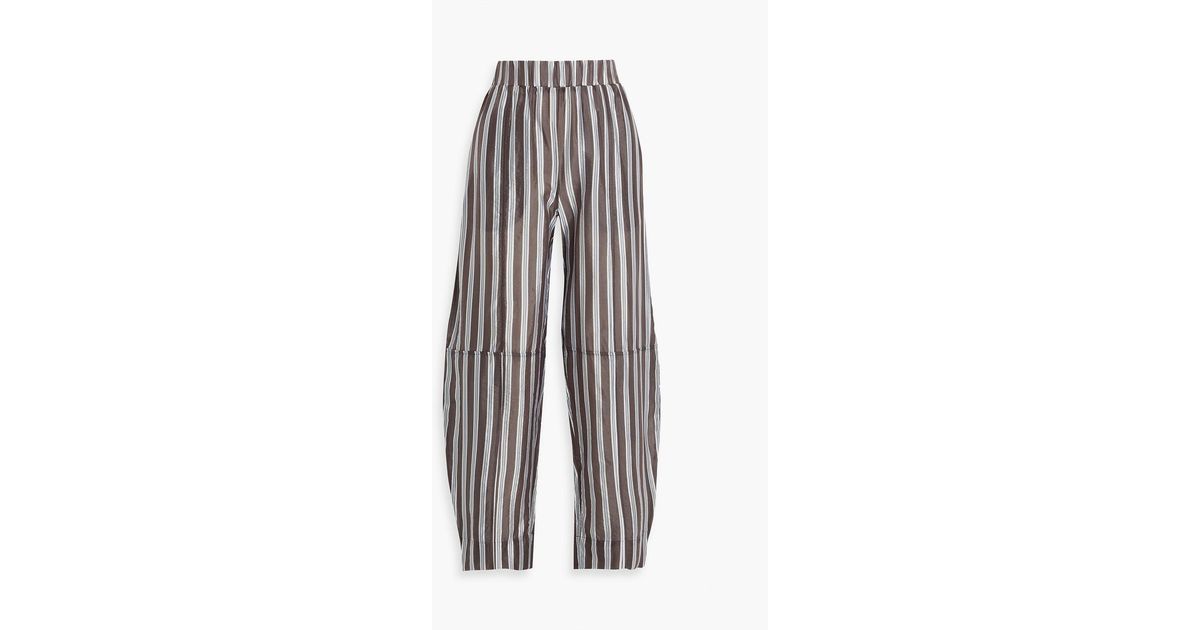 Stripe Jacquard Tapered Trousers
