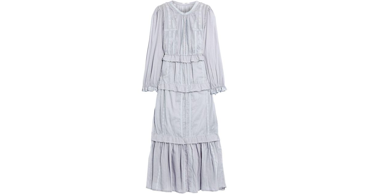 toile Isabel Marant Aboni Tiered Embroidered Cotton voile Maxi